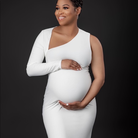 White Long Maternity dress - Picture 2 of 2